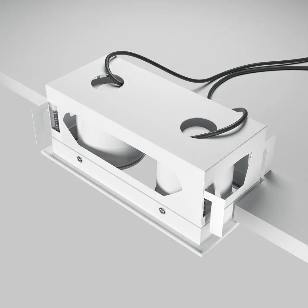 Corp incastrabil cu 2 spoturi LED directionabile Metal Modern alb