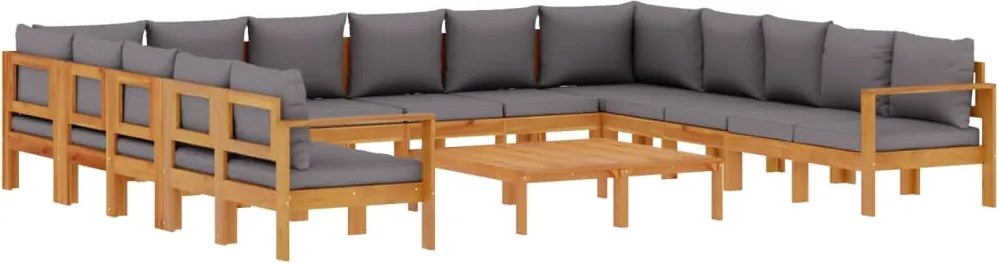 vidaXL Set de canapele de grădină cu perne 10 piese lemn masiv acacia