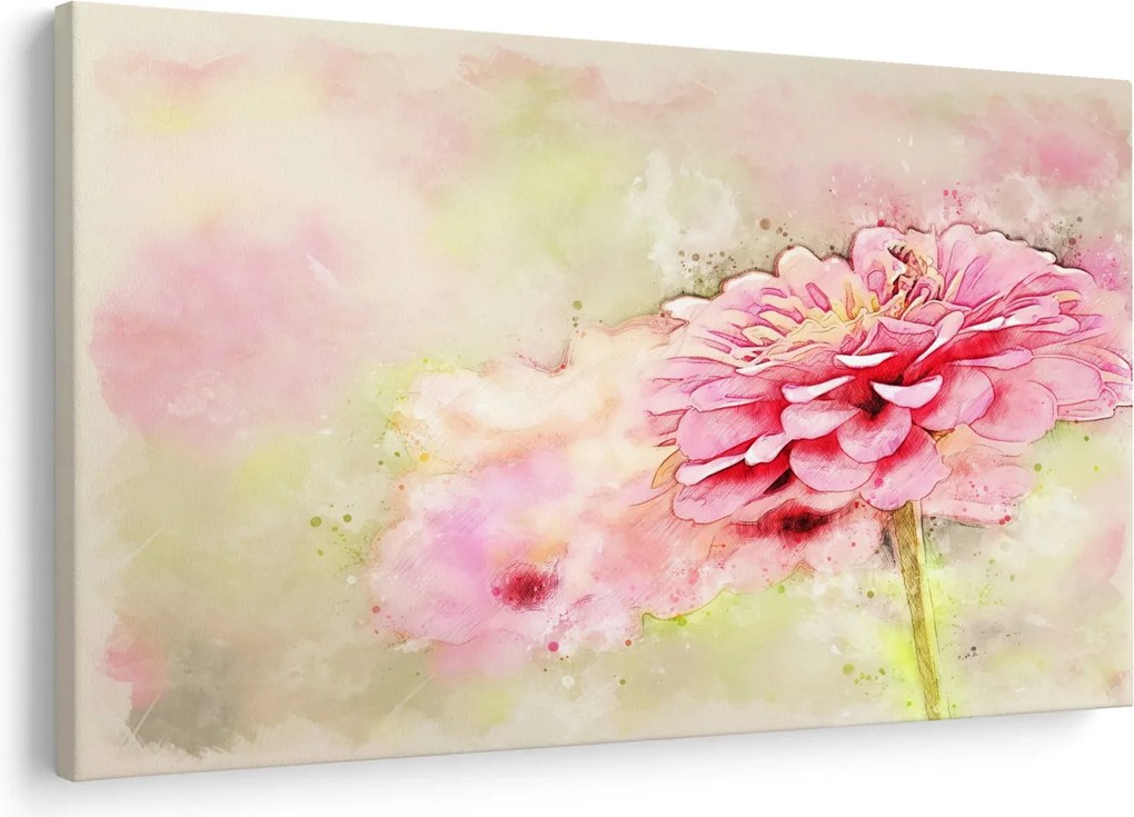 Tablou - Floare roz, aquarel (90x60 cm)