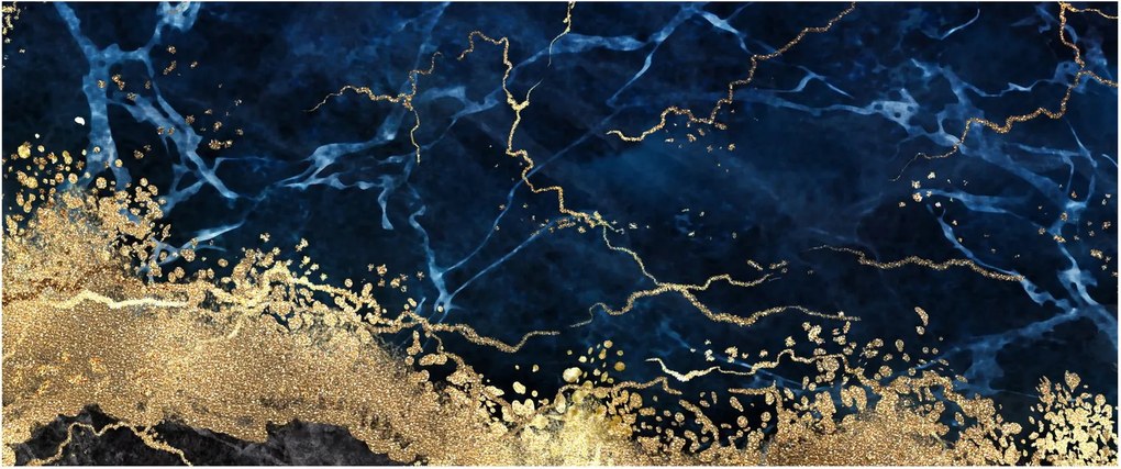 Tablou - Marmură albastru închis (120x50 cm)