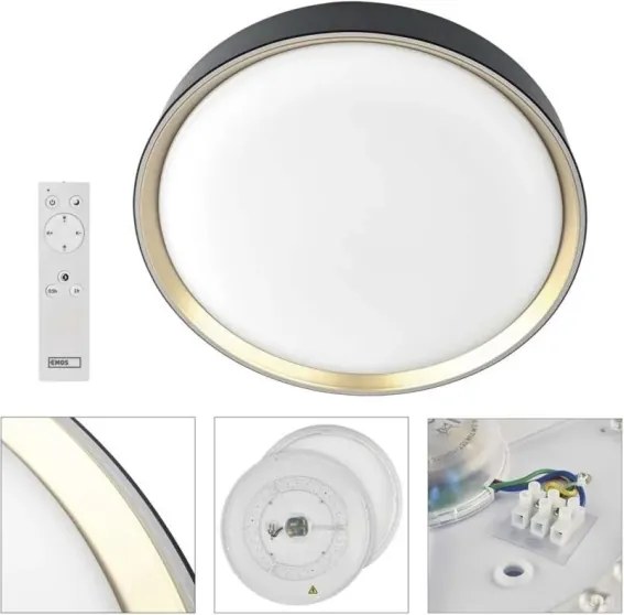 Plafonieră LED reglabilă ILVI LED/30W/230V 2700-6500K Ø 40 cm negru/alamă+telecomandă