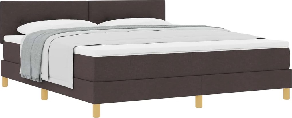 vidaXL Pat cu arcuri cu saltea Maro închis 180 x 200 cm țesătură