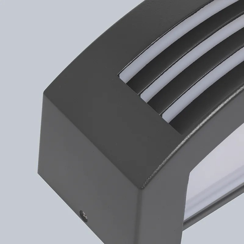 Lampă de perete inteligentă antracit IP44 inclusiv Wifi P45 - Hurricane 1