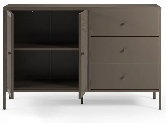 Comodă gri din metal 140x90x40 cm Fayna – Marckeric