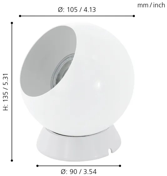 Eglo 94513 - Corp de iluminat perete PETTO 1 1xGU10-LED/3,3W/230V