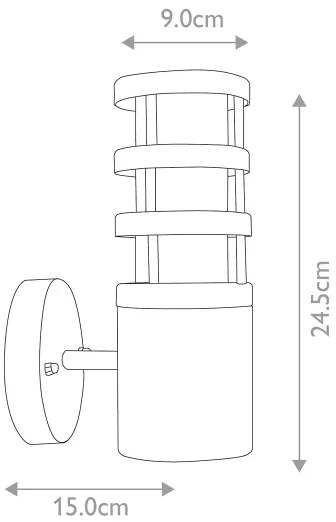 Elstead HORNBAEK-W1 - Aplică de perete pentru exterior 1xE27/60W/230V IP44 neagră
