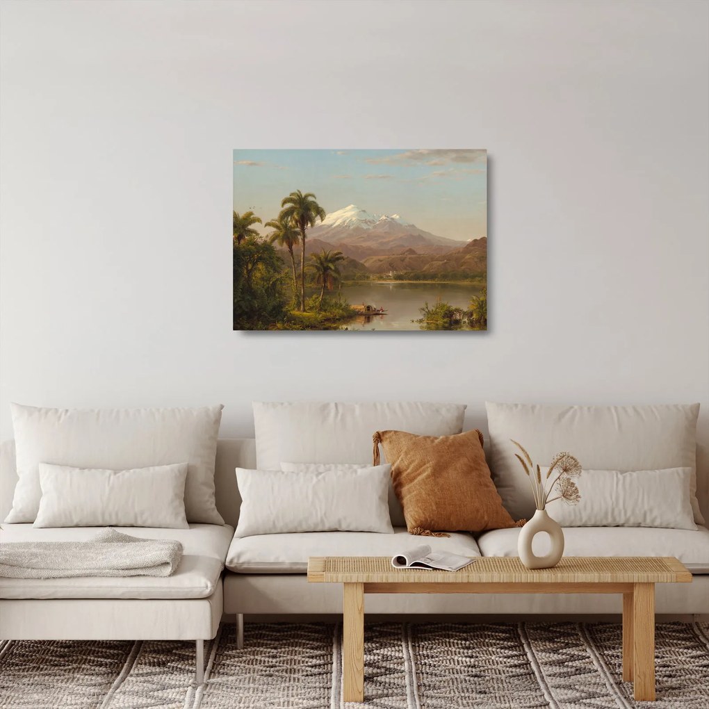 Tablou pe sticlă - Frederic Edwin Church, Tamaca Palms, reproducere (70x50 cm)