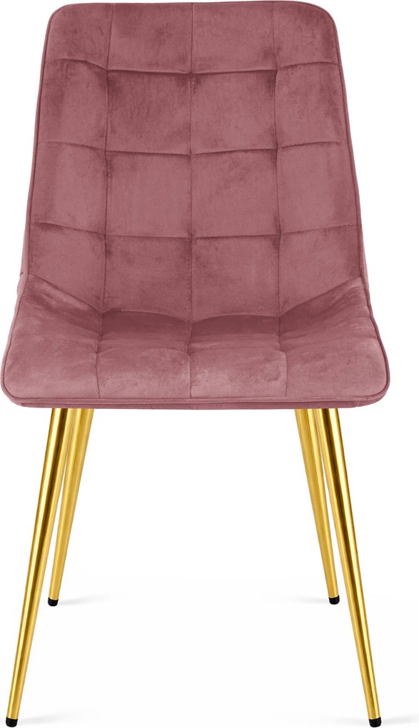 OFERTA Scaun de masa SPLIT VELVET cu picioare aurii, roz inchis calitatea II