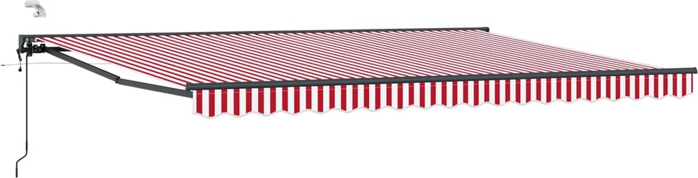 vidaXL Cort electric retractabil Roșu și Alb 4 × 3 m