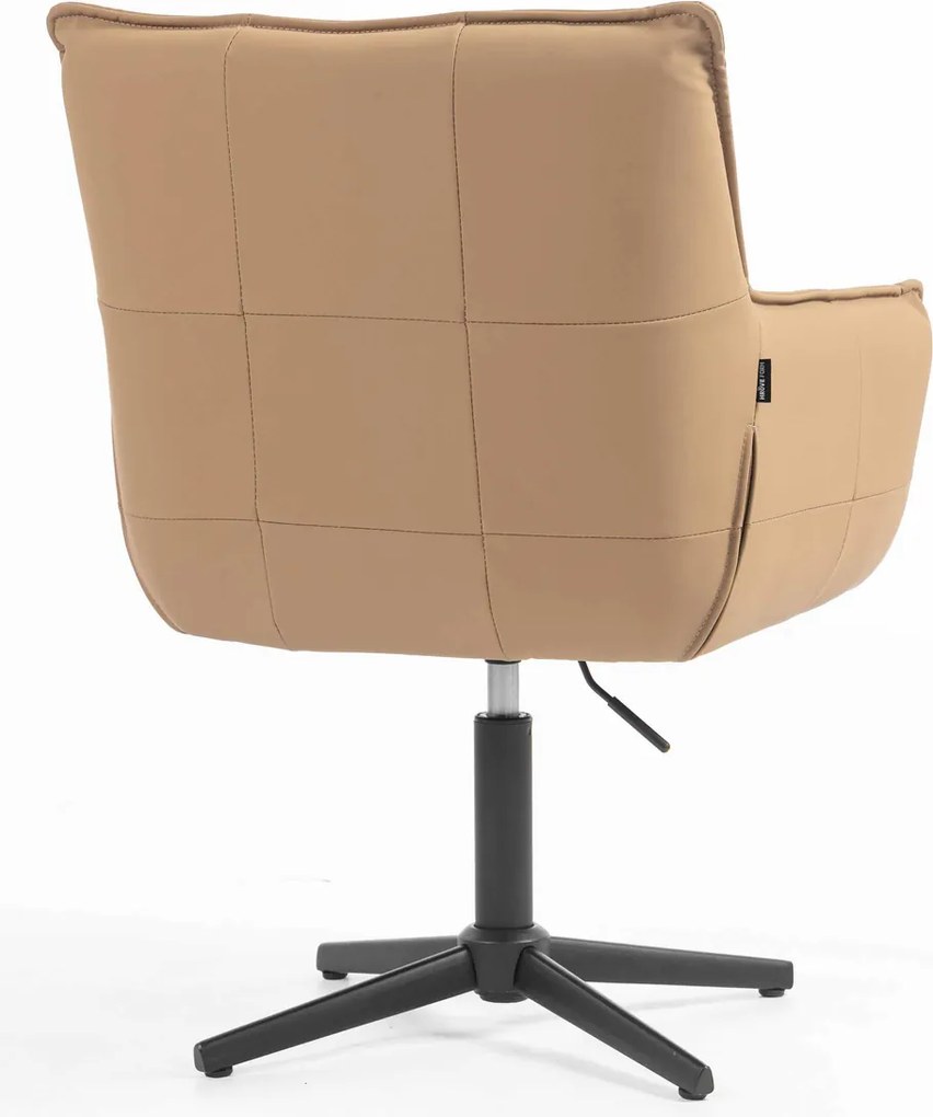 HR560CROSS Scaun Caramel Piele Ecologica Premium Soft cu Bază Neagră