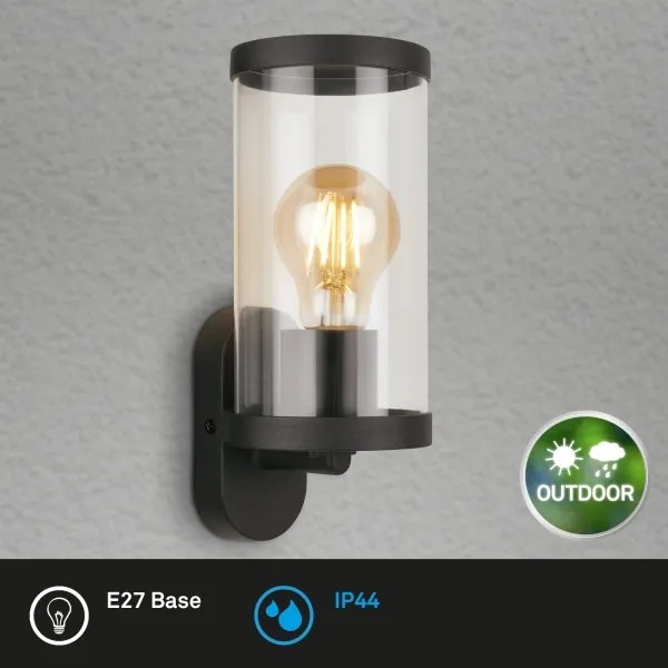 Aplică de exterior Briloner 3600-015 1xE27/12W/230V IP44 negru