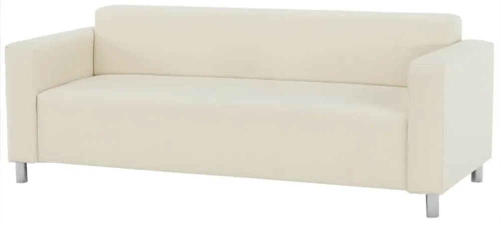 Canapea 3 locuri HOMKER piele ecologica bej, 205/63/78 cm