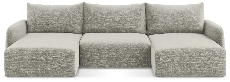 Colțar gri deschis extensibil/cu spațiu de depozitare Kalena – Makamii