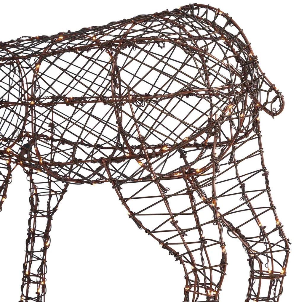 Lampă de podea maro din ratan ren, inclusiv LED IP44 - Flossie