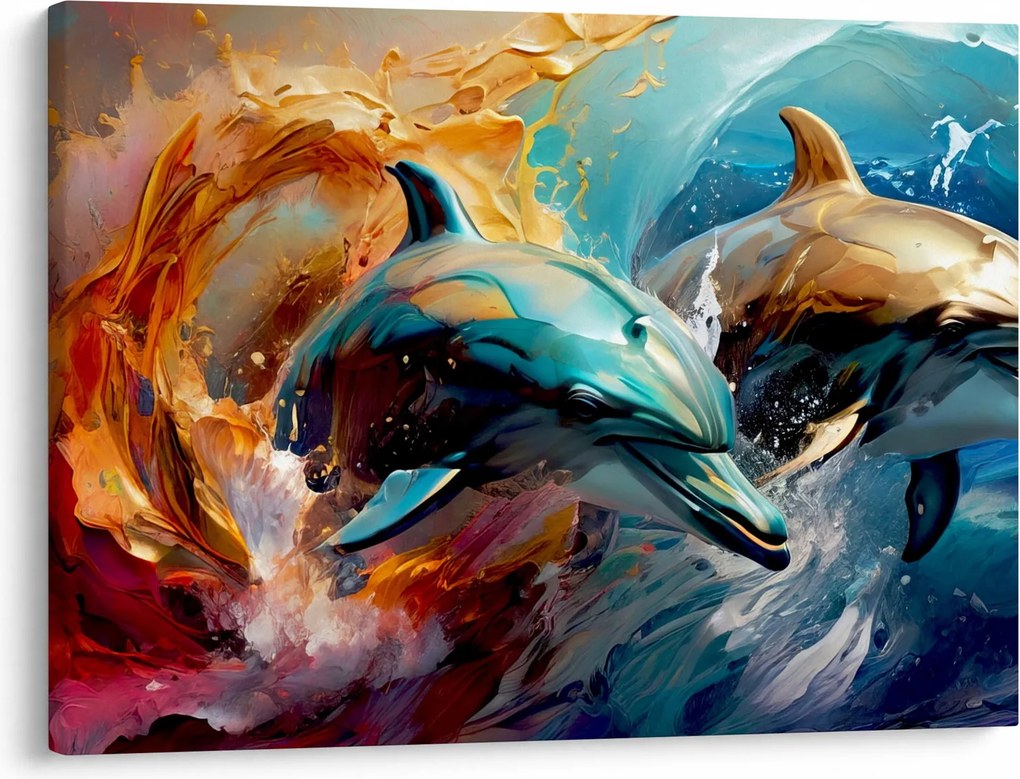 Tablou - Pictură de delfin (70x50 cm)