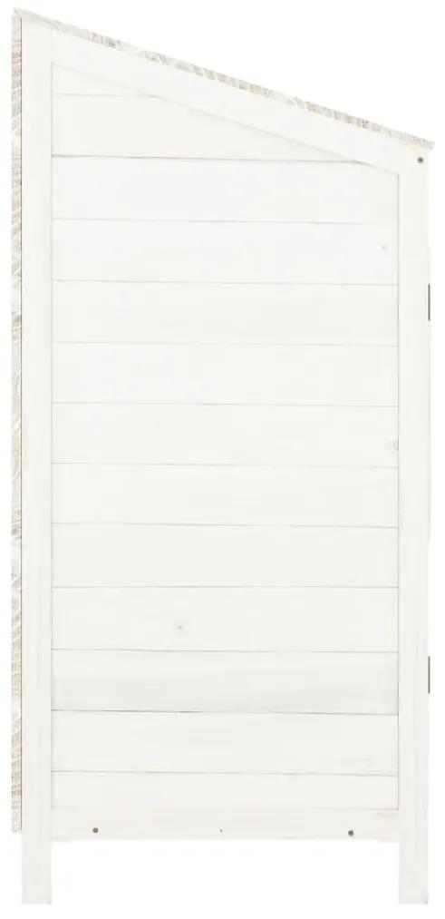 Sopron de gradina, alb, 55x52x112 cm, lemn masiv de brad Alb, 55 x 52 x 112 cm