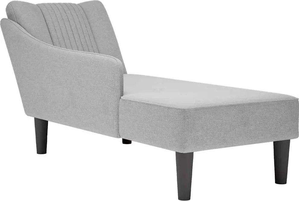 vidaXL Sezlong cu cotieră dreaptă din material gri nor