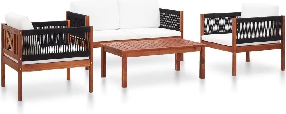 vidaXL Set mobilier de grădină, 4 piese, lemn masiv de acacia