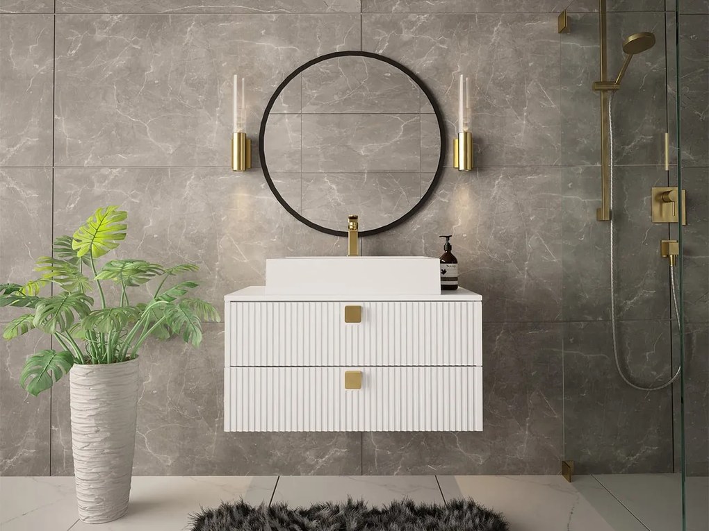 Dulap sub chiuvetă Petralonas 01 (Gri + auriu) (cu sifon). Promo -17%. 1105907