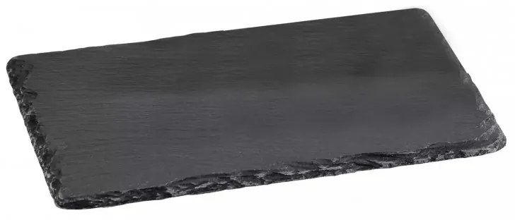 Platou pentru servire Kesper 38100, 30x20cm, Ardezie, Picioare anti-alunecare, Negru