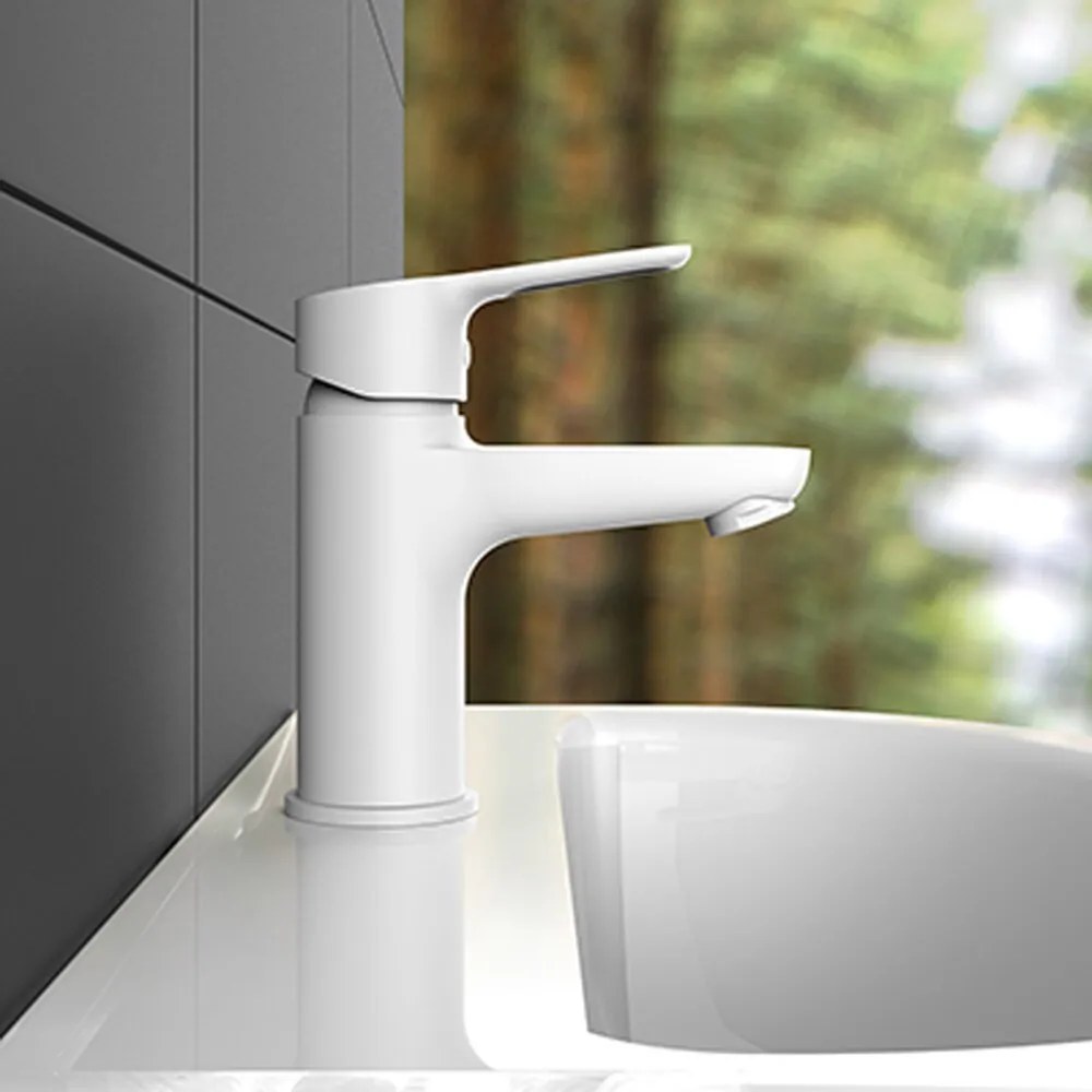 Baterie lavoar Rubineta Uno monocomanda finisaj alb mat