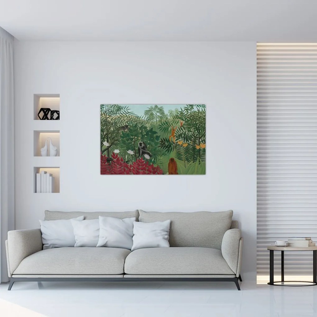 Tablou - Henri Rousseau, Tropical Forest with Monkeys, reproducere (90x60 cm)