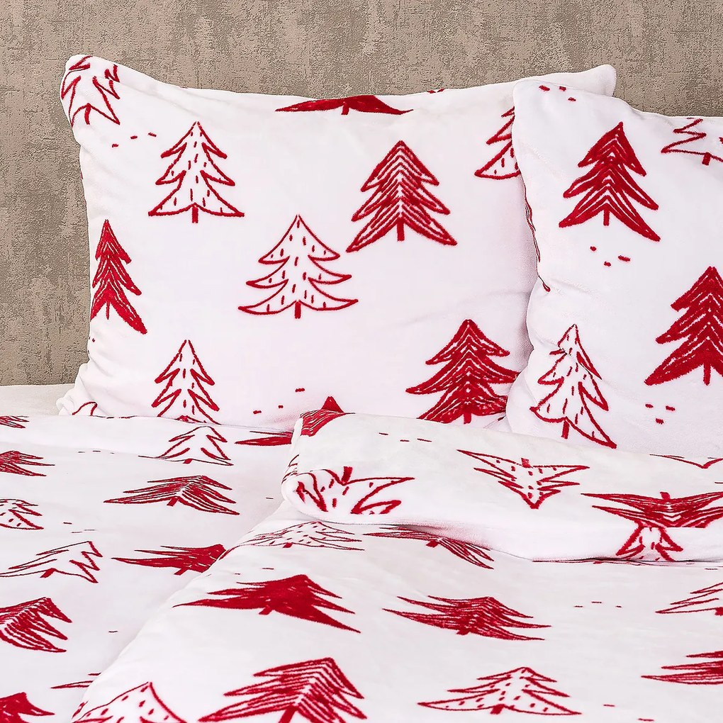 Lenjerie de pat din micro-flanelă 4Home Trees, 140 x 220 cm, 70 x 90 cm