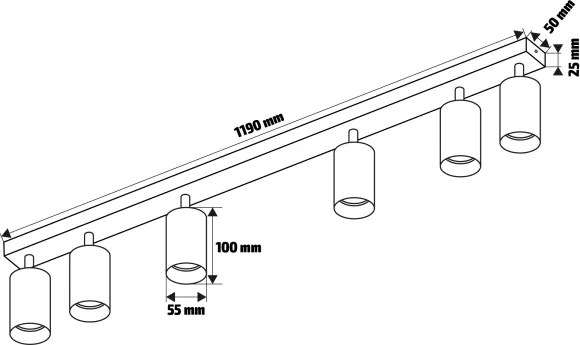 Brilagi - Spot LED RGBW reglabil SELE DIAMANT 6xGU10/6,5W/230V Wi-Fi negru