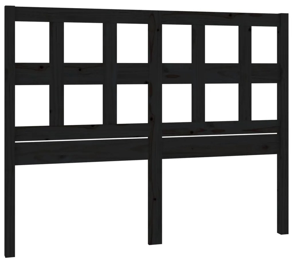 818929 vidaXL Tăblie de pat, negru, 155,5x4x100 cm, lemn masiv de pin