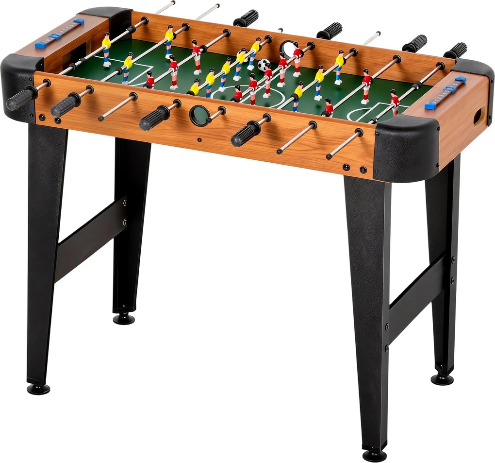 SPORTNOW Baby-foot 92 cm, 22 jucători, 2 mingi, contoare manuale, mânere antiderapante, maro | Aosom Romania