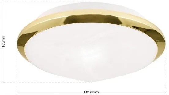 Plafoniera diametru 26cm, Rima shiny brass NU 9-310/26 MS OR