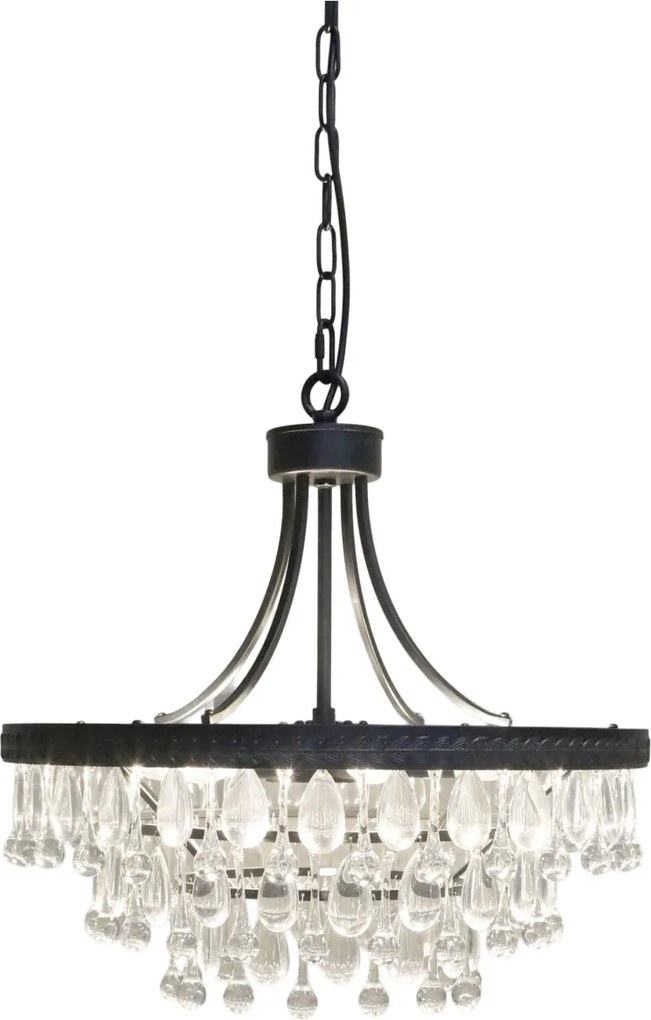 Candelabru din sticlă, cu piese în formă de picătură, 6 surse de lumină, "Versailles"