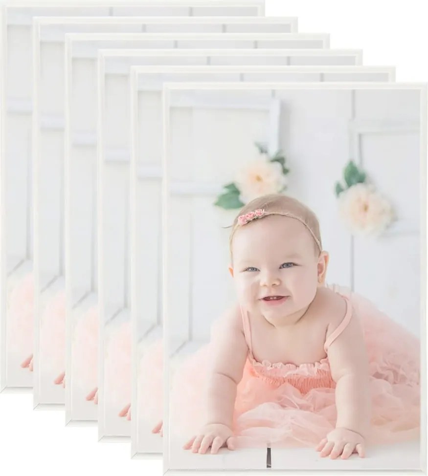 vidaXL Rame foto colaj pentru perete/masă 5 buc. argintiu 70x90 cm MDF