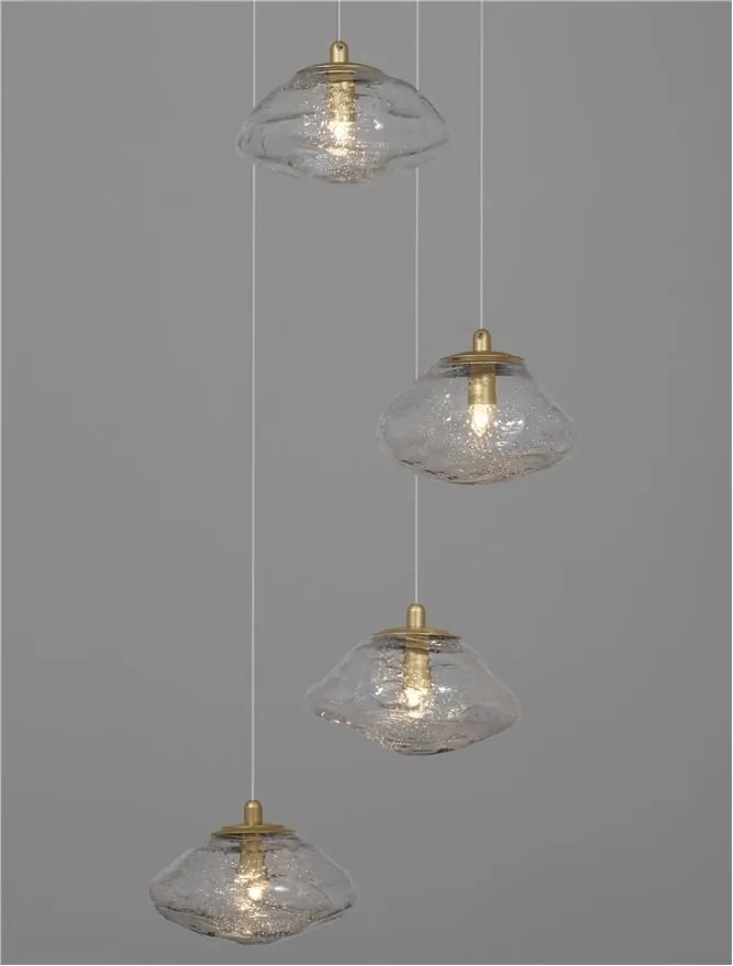 Lustra moderna cu 5 Pendule design decorativ KING aurie