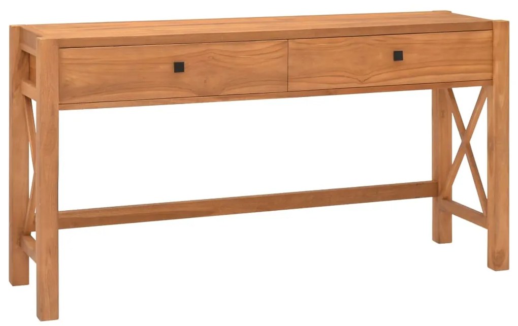 325265 vidaXL Birou cu 2 sertare, 140x40x75 cm, lemn de tec