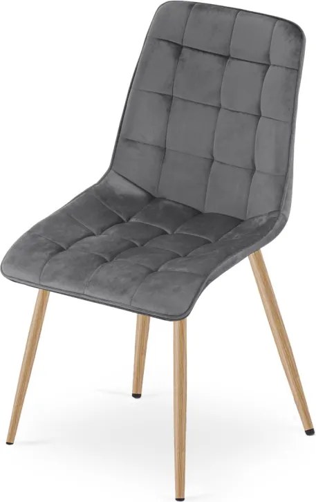 Scaun de masa SPLIT VELVET, gri inchis