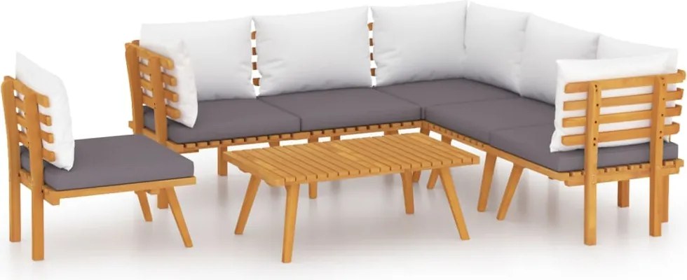 vidaXL Set mobilier de grădină cu perne, 7 piese, lemn masiv acacia