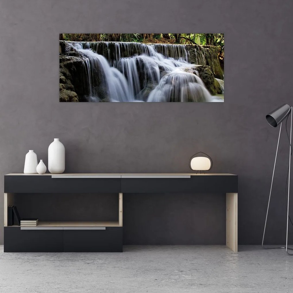 Tablou - Cascadă în junglă (120x50 cm)