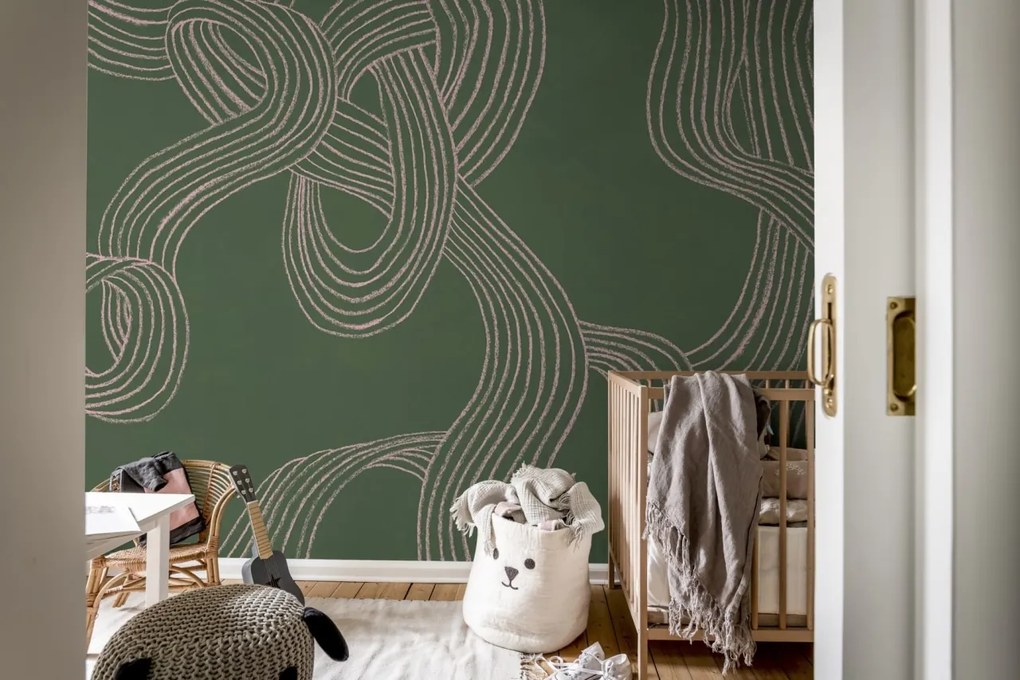 Fototapet, Stripes Repeatable, Green, Rebel Walls