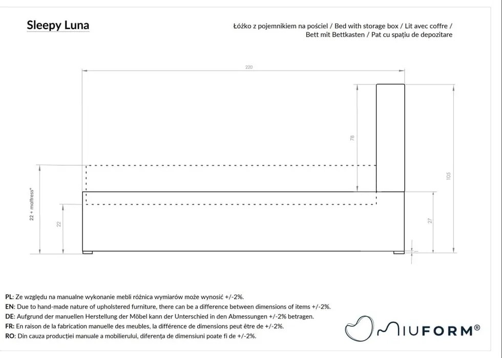 Pat bej de o persoană tapițat cu spațiu de depozitare și somieră 90x200 cm Sleepy Luna – Miuform