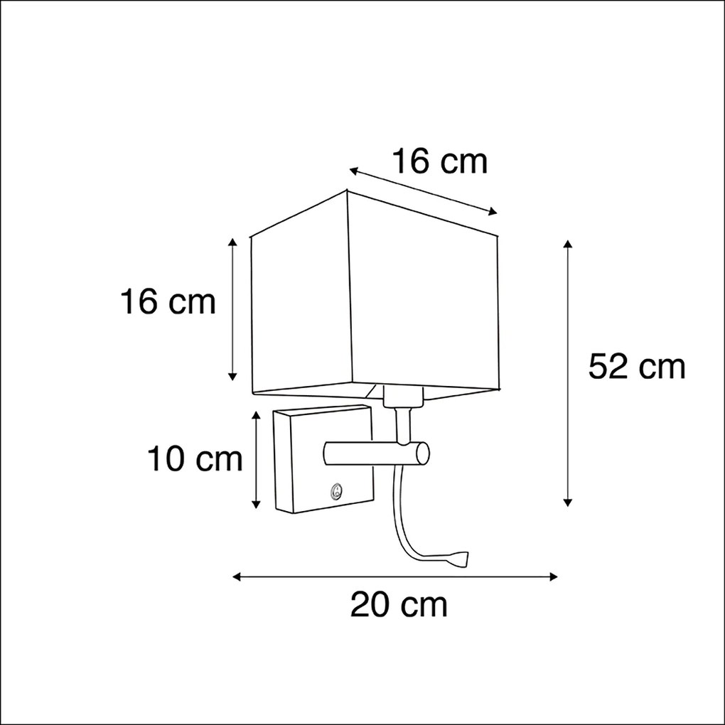 Lampă de perete inteligentă neagră cu USB inclusiv Wi-Fi A60 și GU10 - Zeno