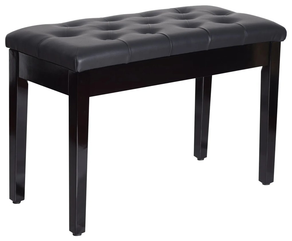 HomCom banca pian, spatiu depozitare, 75x35x50 cm, neagra | Aosom Ro