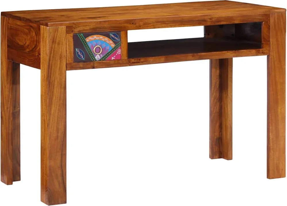 vidaXL Masă de scris cu sertar cu depozitare Maro 110 x 50 x 73 cm