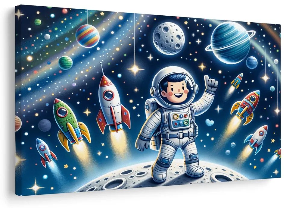 Tablou mic astronaut într-o misiune de aventură