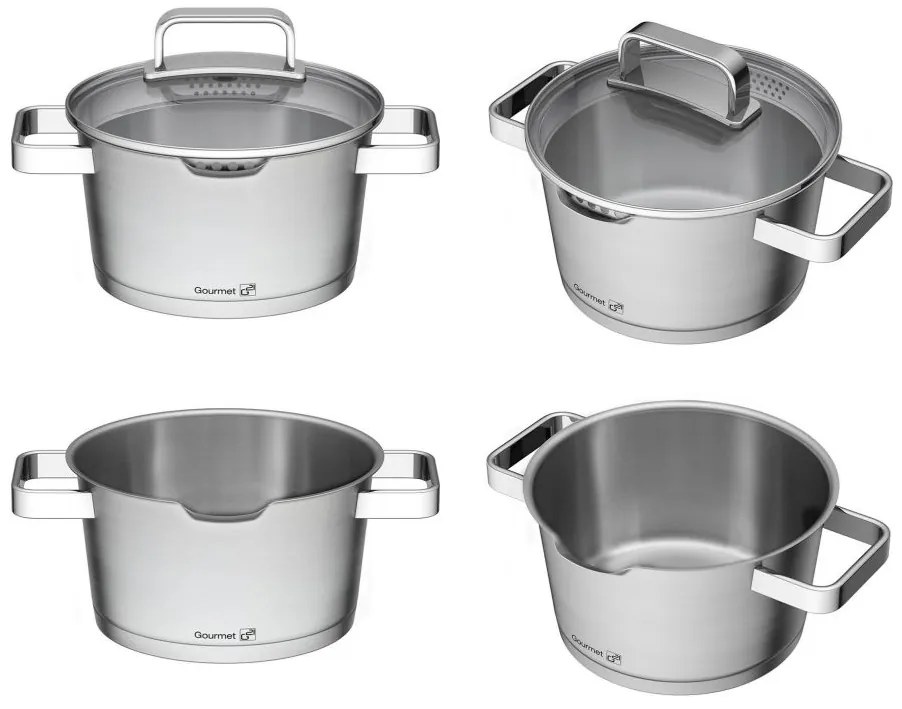 Set de vase G21 Gourmet Magic cu sita,oțel inoxidabil-9piese