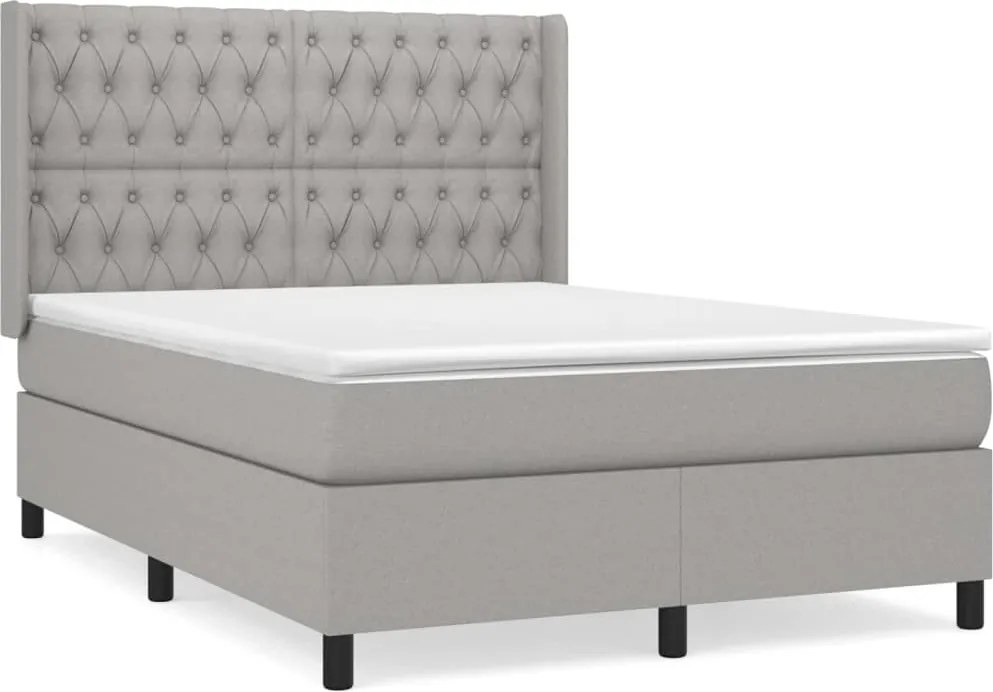 vidaXL Pat continental, gri deschis, 140x200 cm, material textil