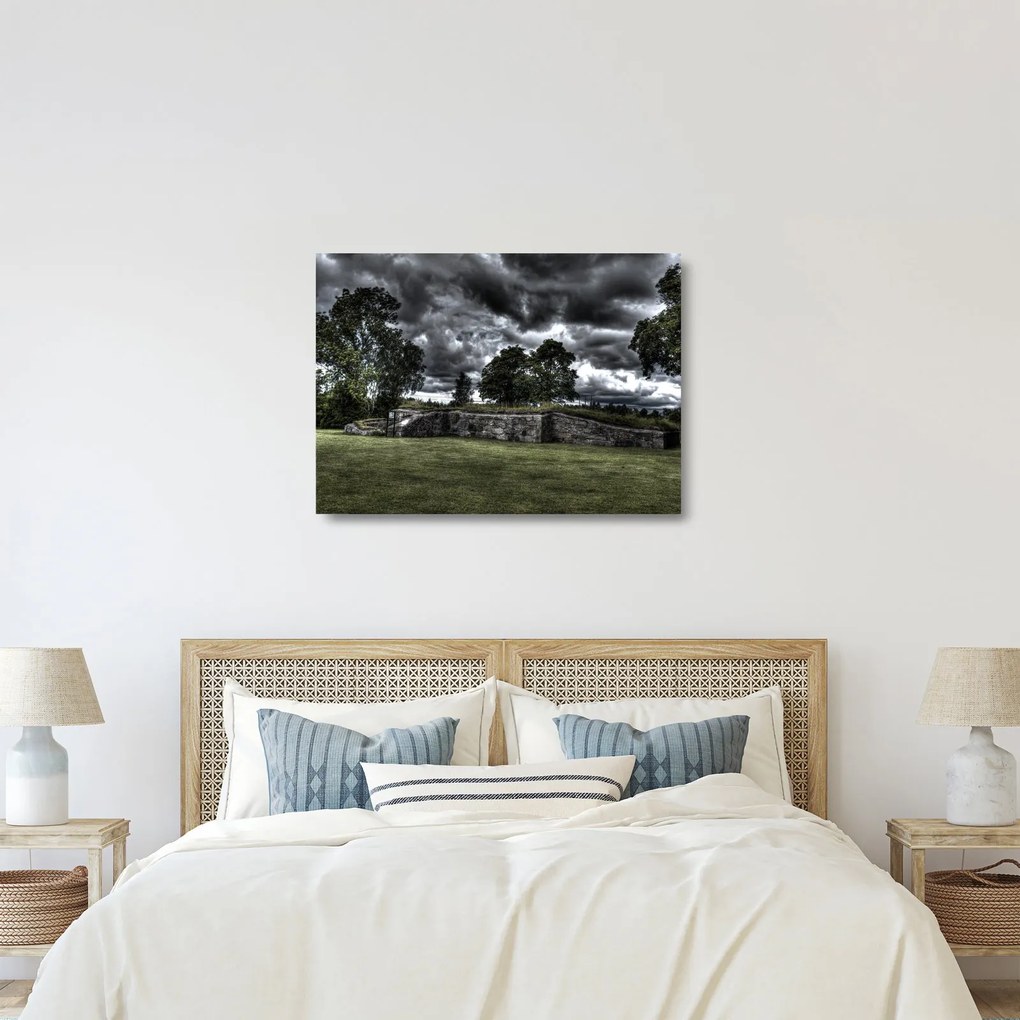 Tablou pe sticlă cu cerul întunecat (70x50 cm)