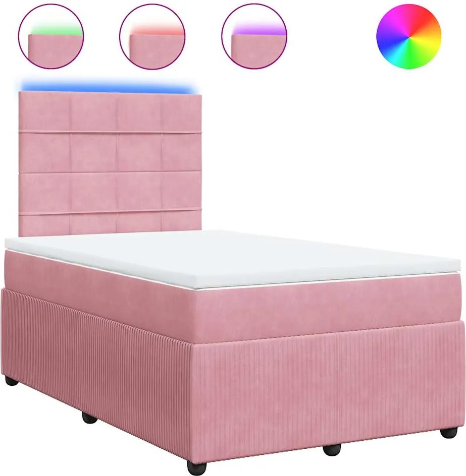 vidaXL Pat box spring cu saltea, negru, 120x190 cm, catifea