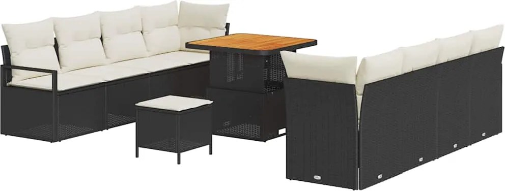 vidaXL Set de canapele pentru grădină Negru și Crem 80 x 80 x 71 cm