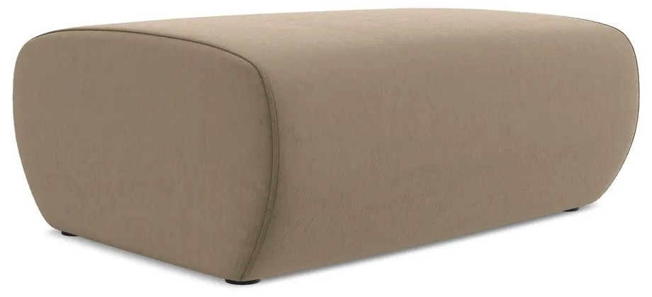 Taburet maro deschis cu tapițerie din catifea Kapua – Makamii